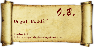 Orgel Bodó névjegykártya
